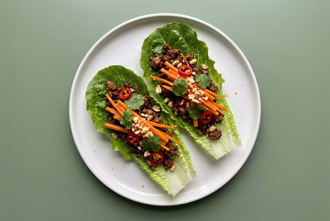Crispy Asian Pork Lettuce Cups