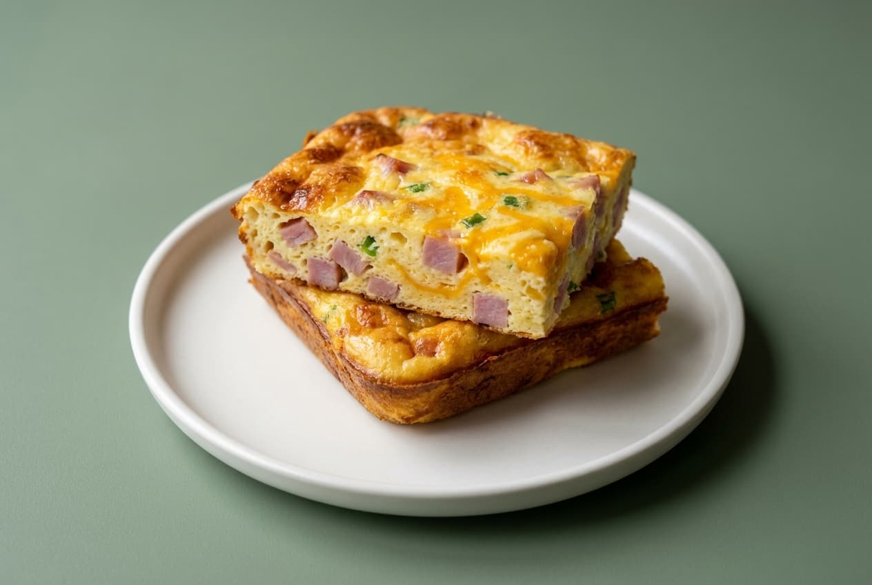 High-Protein Ham & Cheese Breakfast Squares