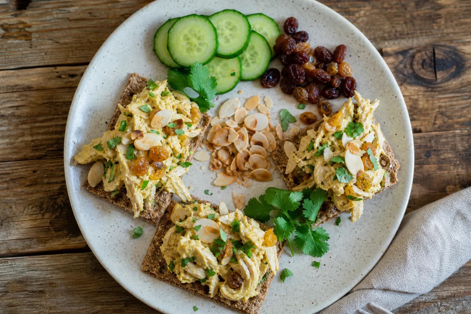 Coronation Chicken Crispbread Snack Plate
