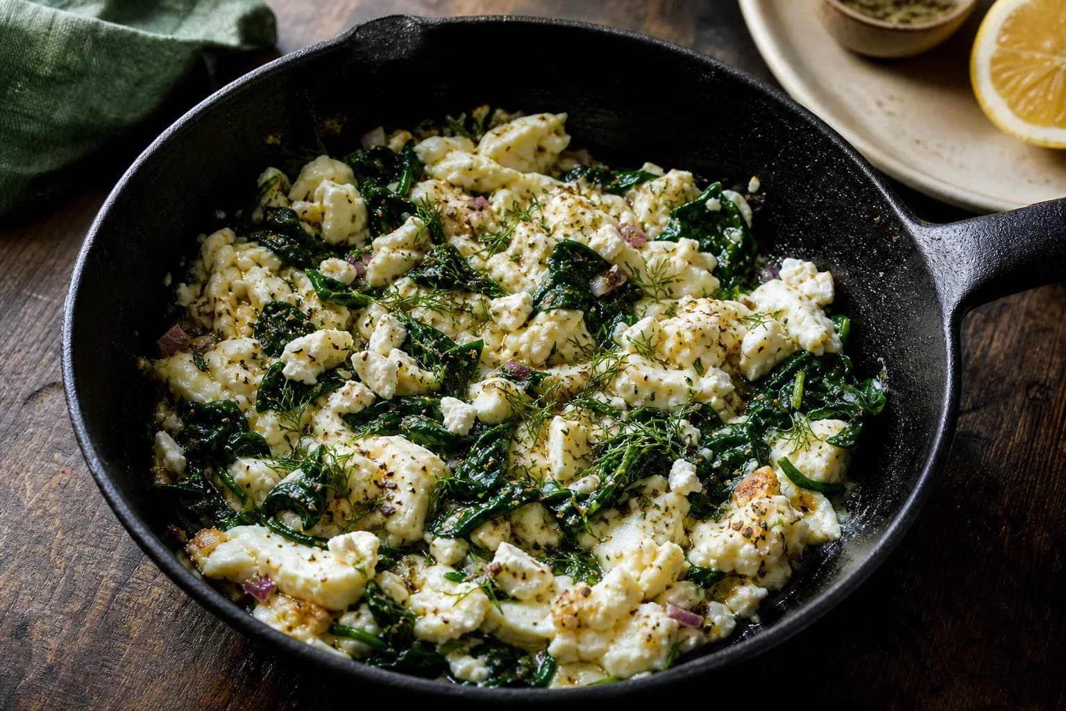 Greek Feta Spinach Egg White Skillet