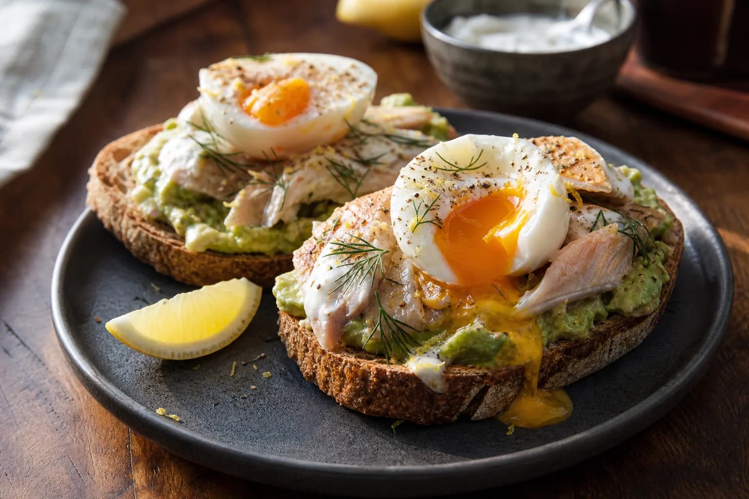 Smoked Mackerel & Jammy Egg Avocado Sourdough Toast