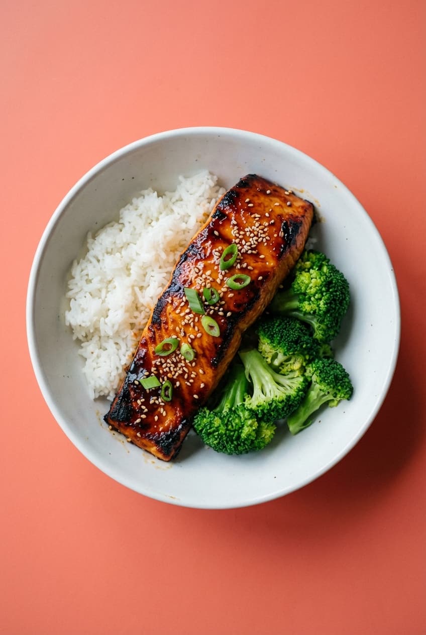 Sticky Honey Glazed Salmon Bowl